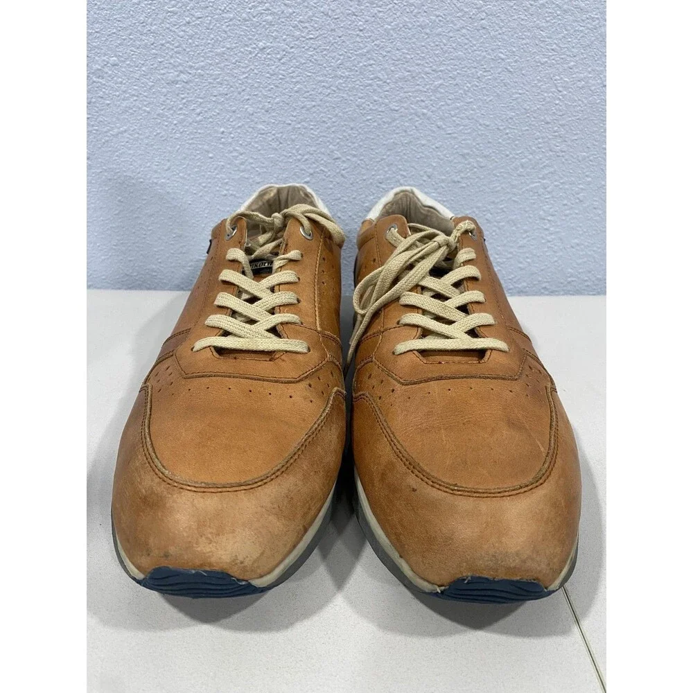 Pikolinos Shoes Mens Size 10.5 EU 44 Brown Leather Perforated Lace Up Sneakers